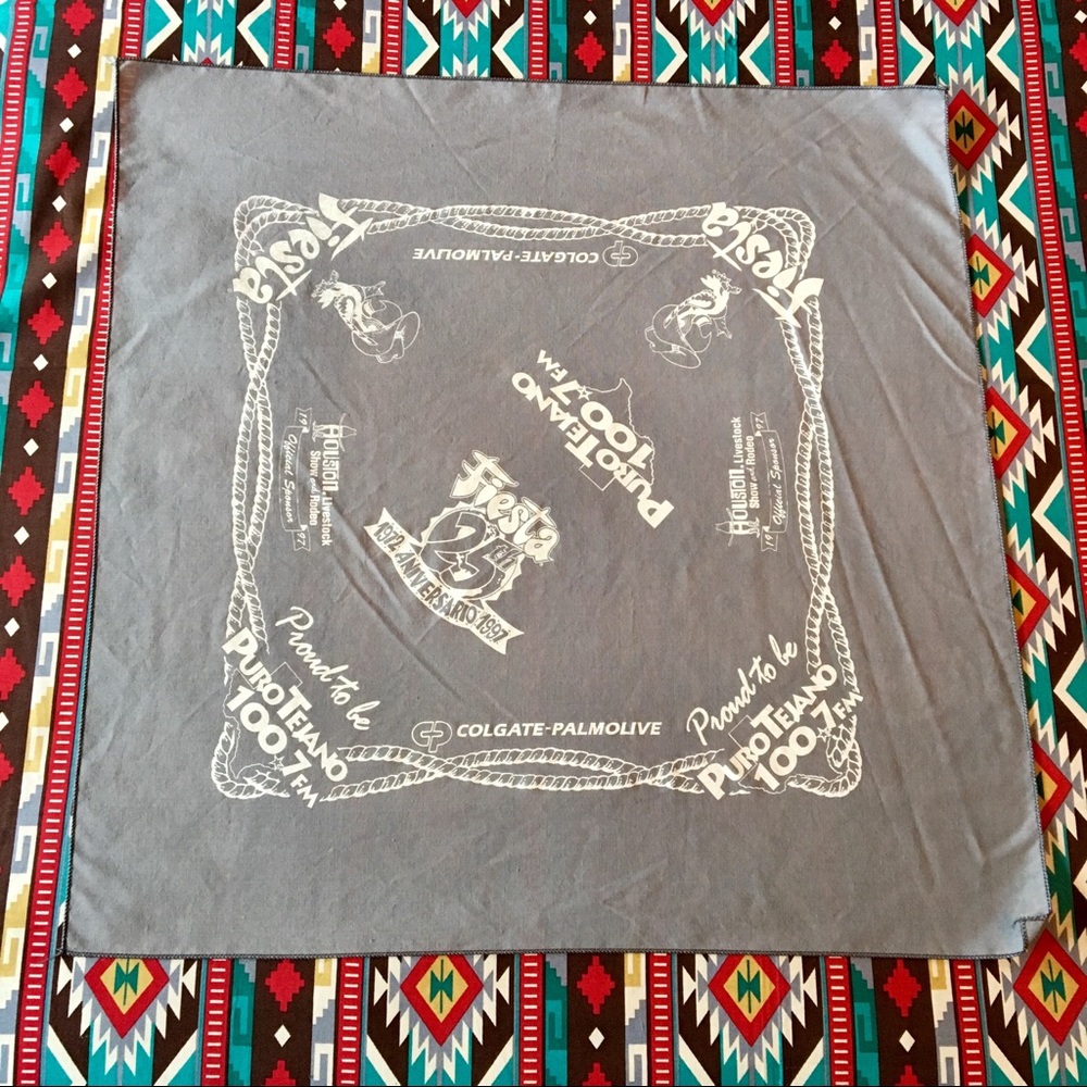 Vintage 1972 FIESTA TEXAS 25th Anniversary Bandana